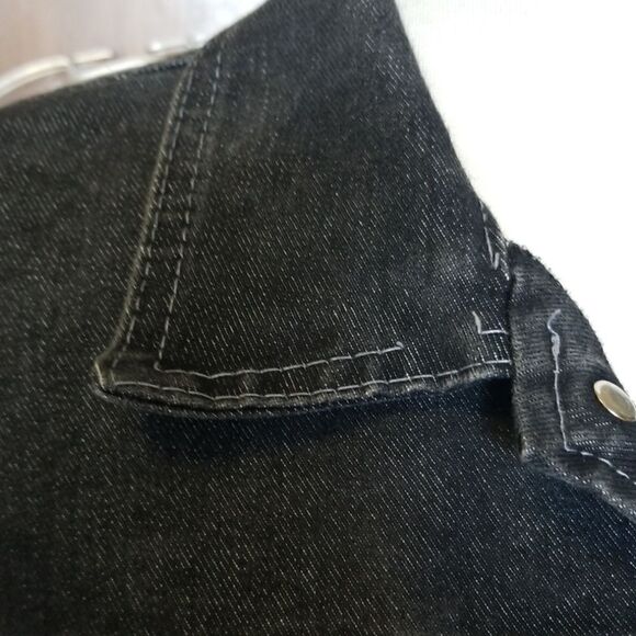 FUBU Platinum Black Denim Jacket, Vintage,  S - Picture 4 of 6